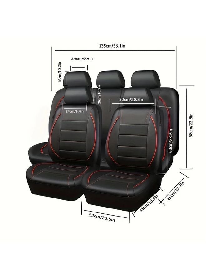 Universal Premium Faux Leather Car Seat Covers Black 5 Seats For SUVs And Vans - Image 2